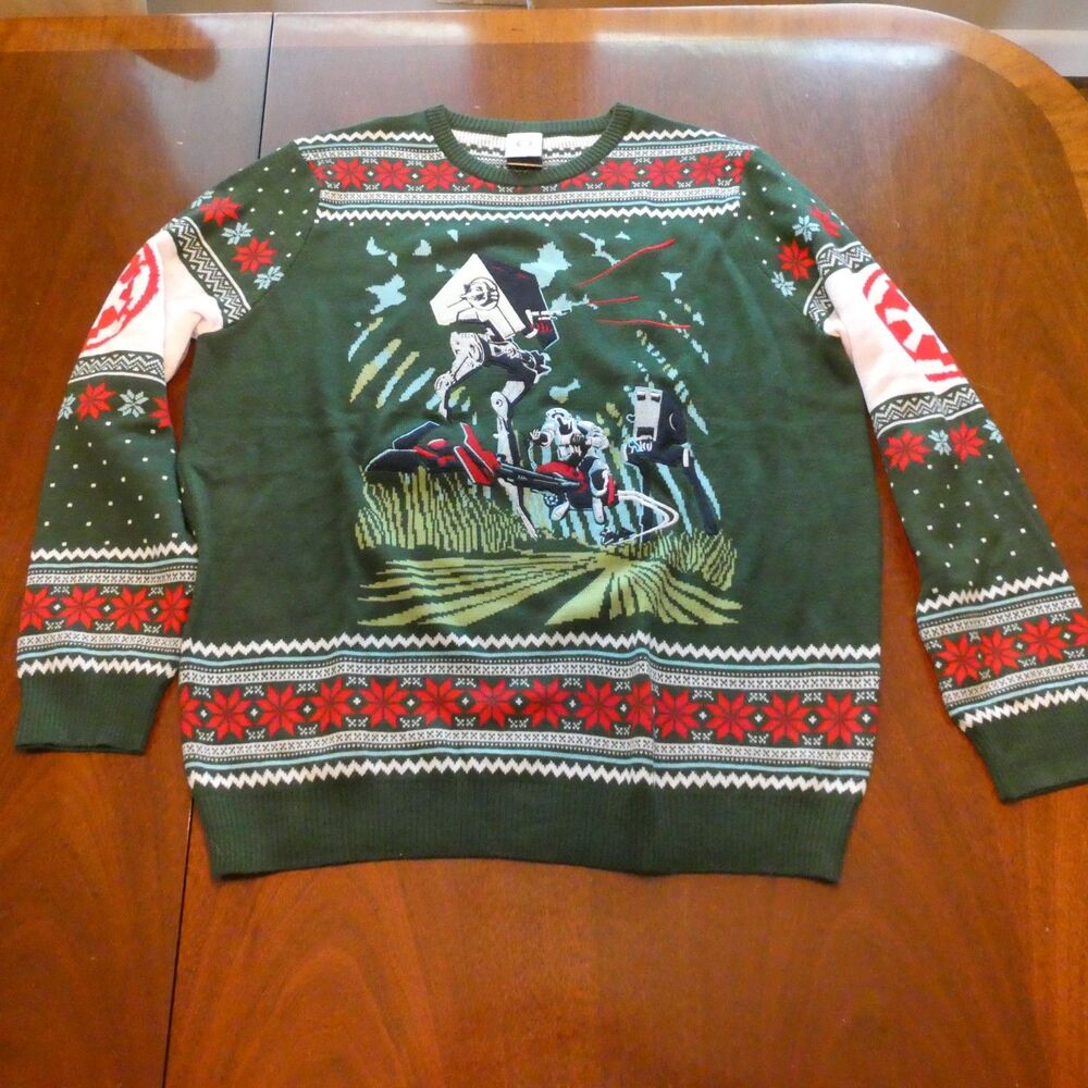 Star Wars Battle of Endor Ugly Christmas Sweater Numskull Knitted Jumper Mens L